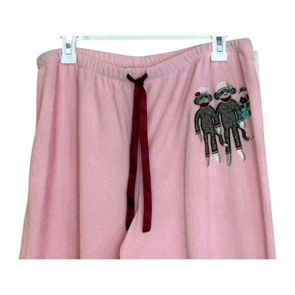 Nick & Nora Women's Sock Monkey Sleepwear Pants Pink Vintage Size Large NWT - Picture 4 of 10